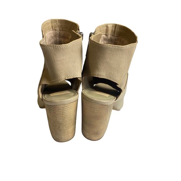 Dolce Vita Light Taupe Leather Open Heel and Toe 4-inch Booties Women's Size 6 - Picture 6 of 9